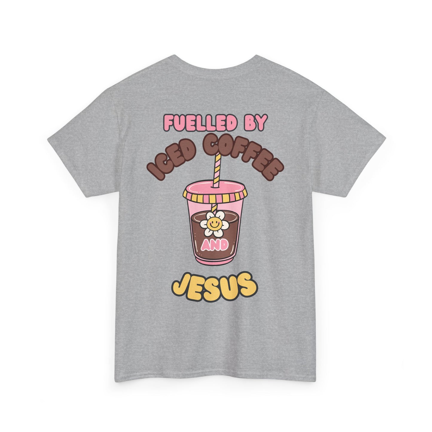 Fueled by Iced Coffee and Jesus Unisex Heavy Cotton Tee - Relaxed Fit Casual Shirt